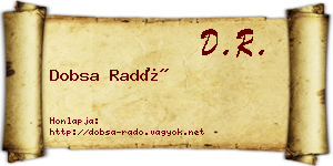 Dobsa Radó névjegykártya